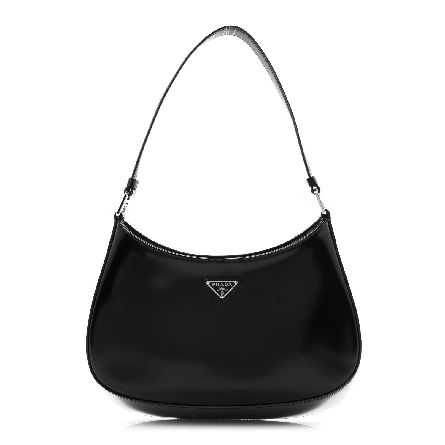 Prada Spazzolato Cleo Shoulder Bag Black