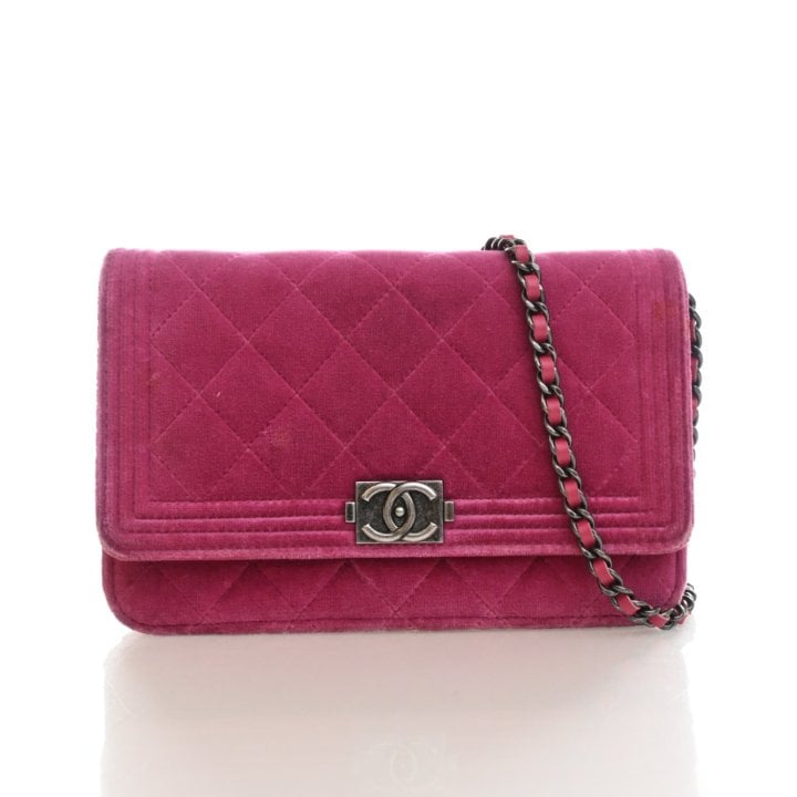 Chanel Velvet Boy Wallet On Chain (WOC)