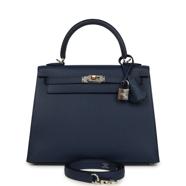 Hermes Hermes Kelly Sellier 25 Bleu Navy Epsom Electrum Hardware