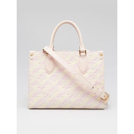 Louis Vuitton Rose Summer Stardust Monogram Empreinte Leather Onthego PM Tote Bag