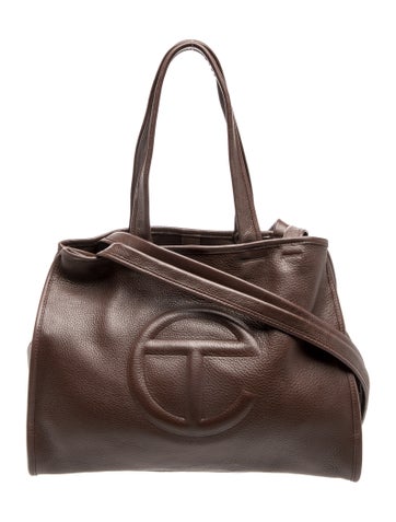 Telfar Leather Chocolate Carry Bag Medium