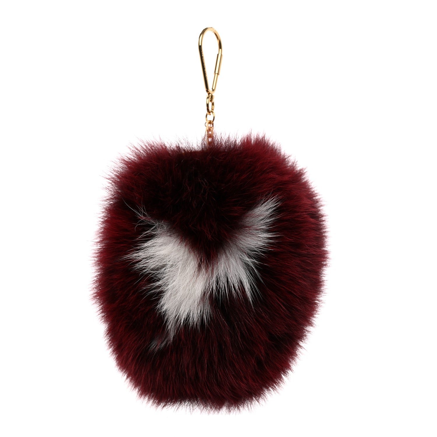 Louis Vuitton Fox Fur Fuzzy V Bag Charm Amarante