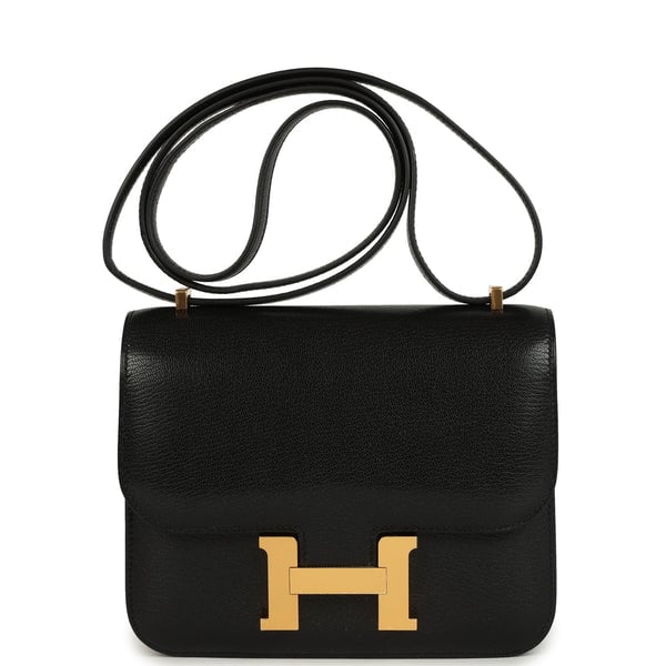 Hermes Hermes Constance 18 Black Chevre Chamkila Gold Hardware