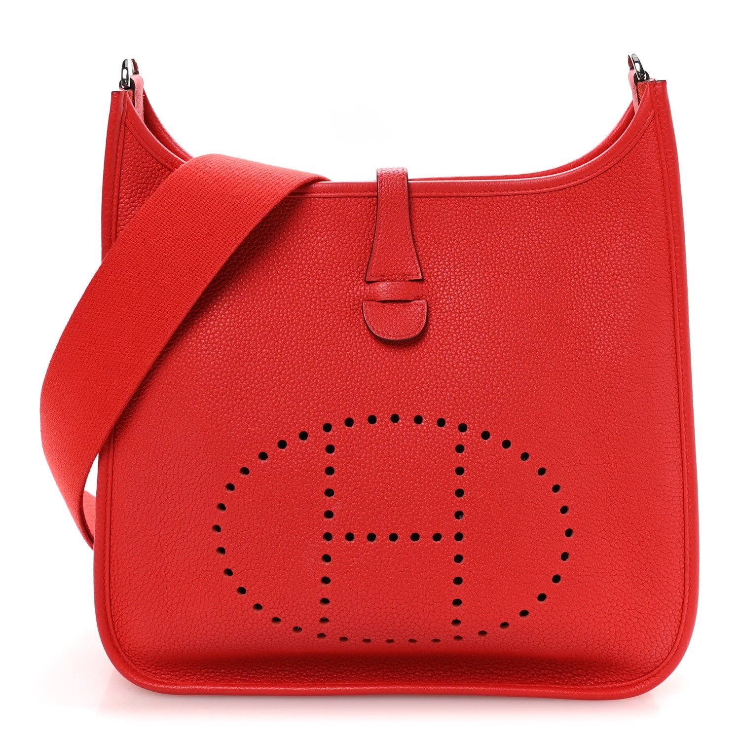 Hermes Taurillon Clemence EVELYNE III PM Rouge de Coeur