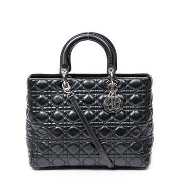 Dior Leather Large Lady Dior Zip