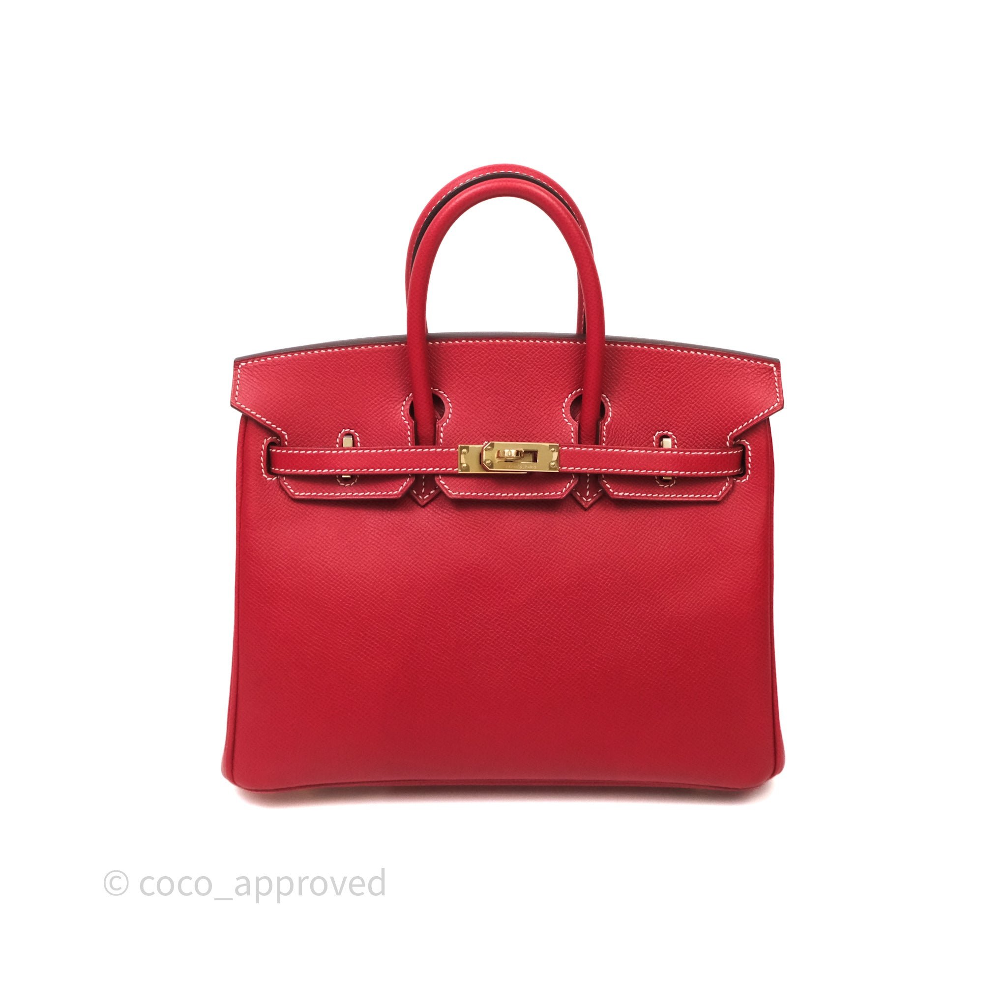 Hermès Birkin 25 Rouge Casaque Q5 Blue Verso Epsom Palladium Hardware