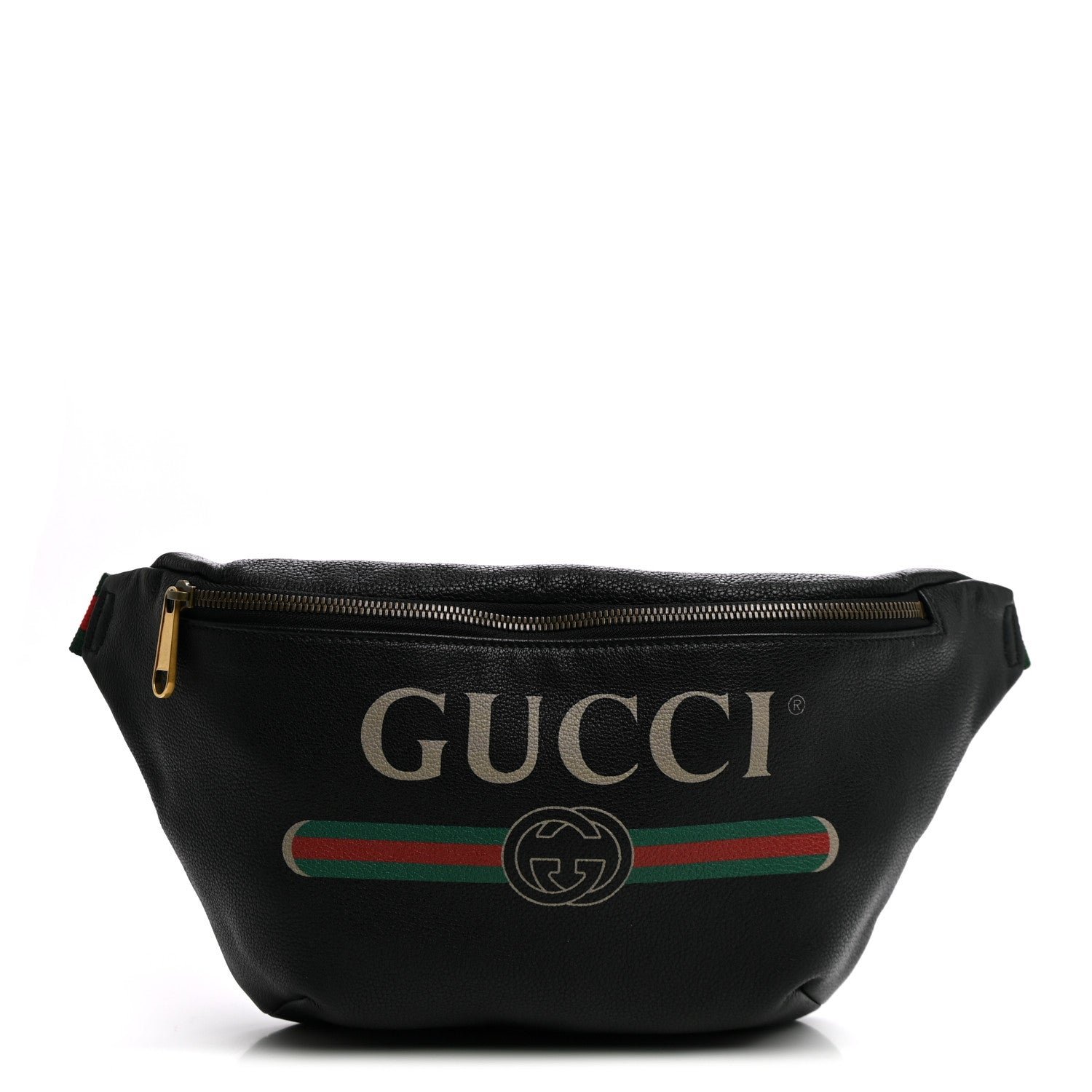 Gucci Grained Calfskin Logo Belt Bag Black
