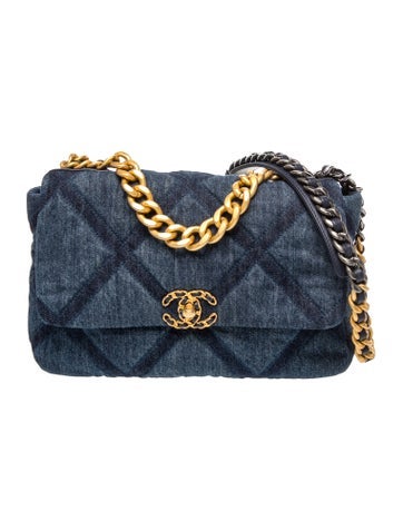 Large Denim 19 Flap Bag