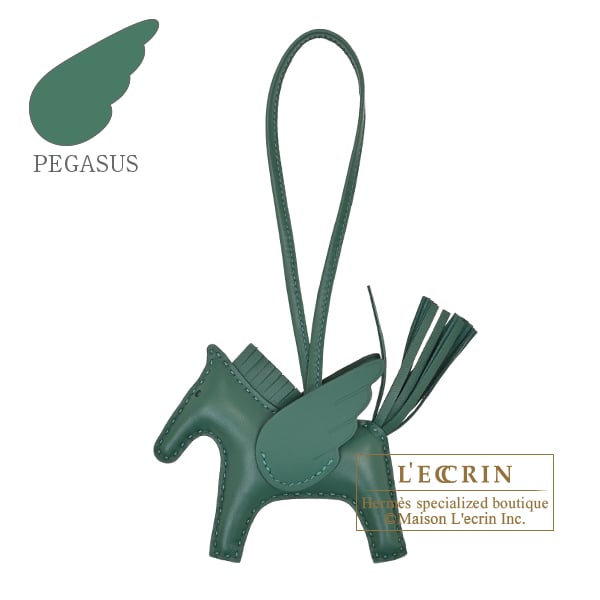 Hermes Rodeo charm Pegasus PM Vert moyen Agneau/Swift leather