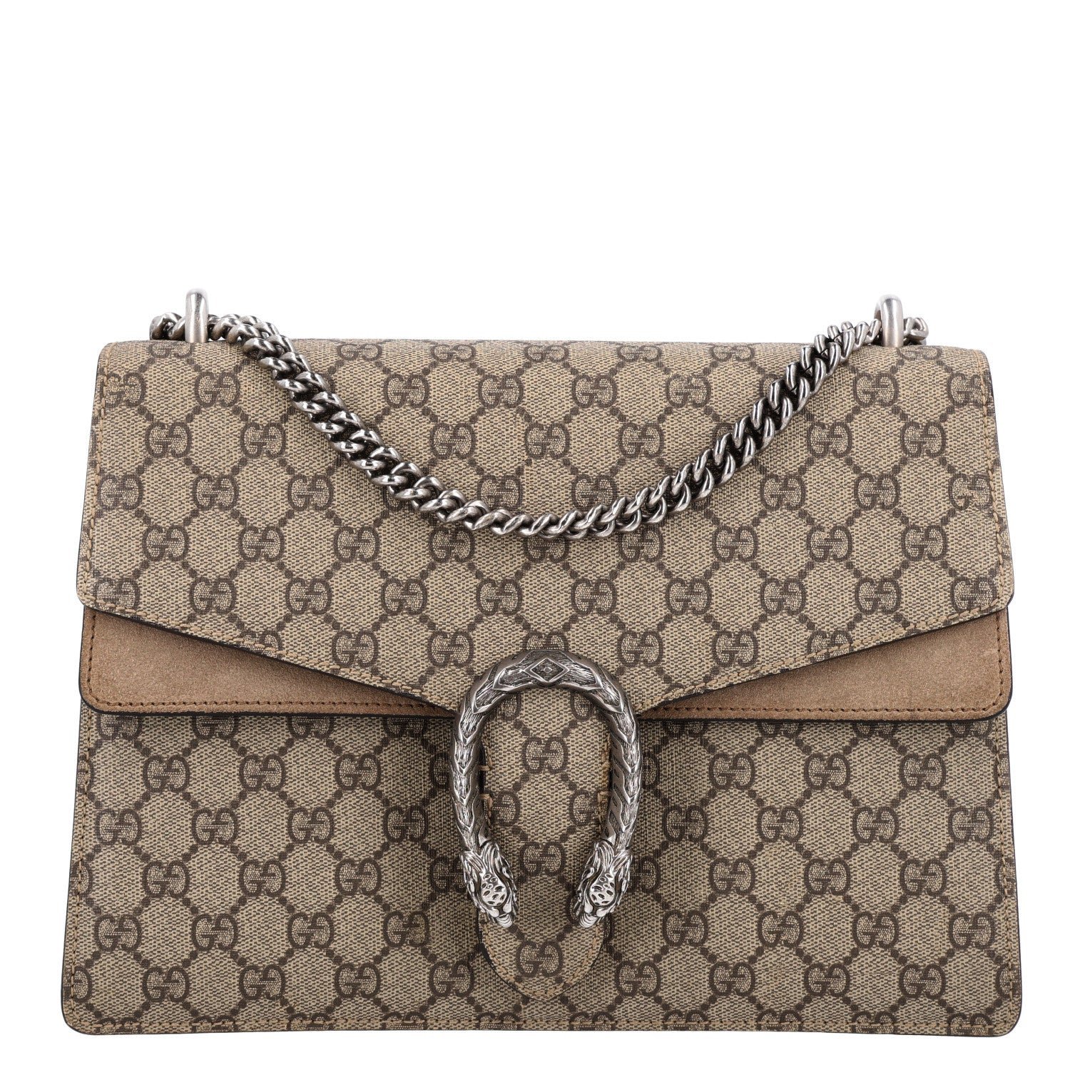 Gucci GG Supreme Monogram Medium Dionysus Shoulder Bag Taupe