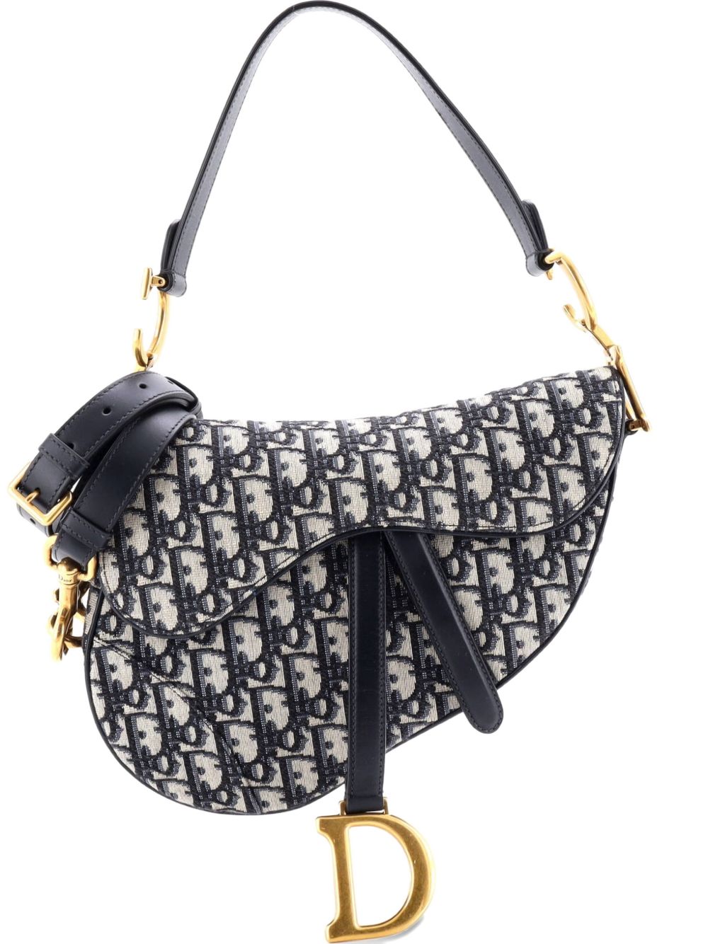 Dior Saddle Handbag with Strap Oblique Canvas Medium shoulder bag