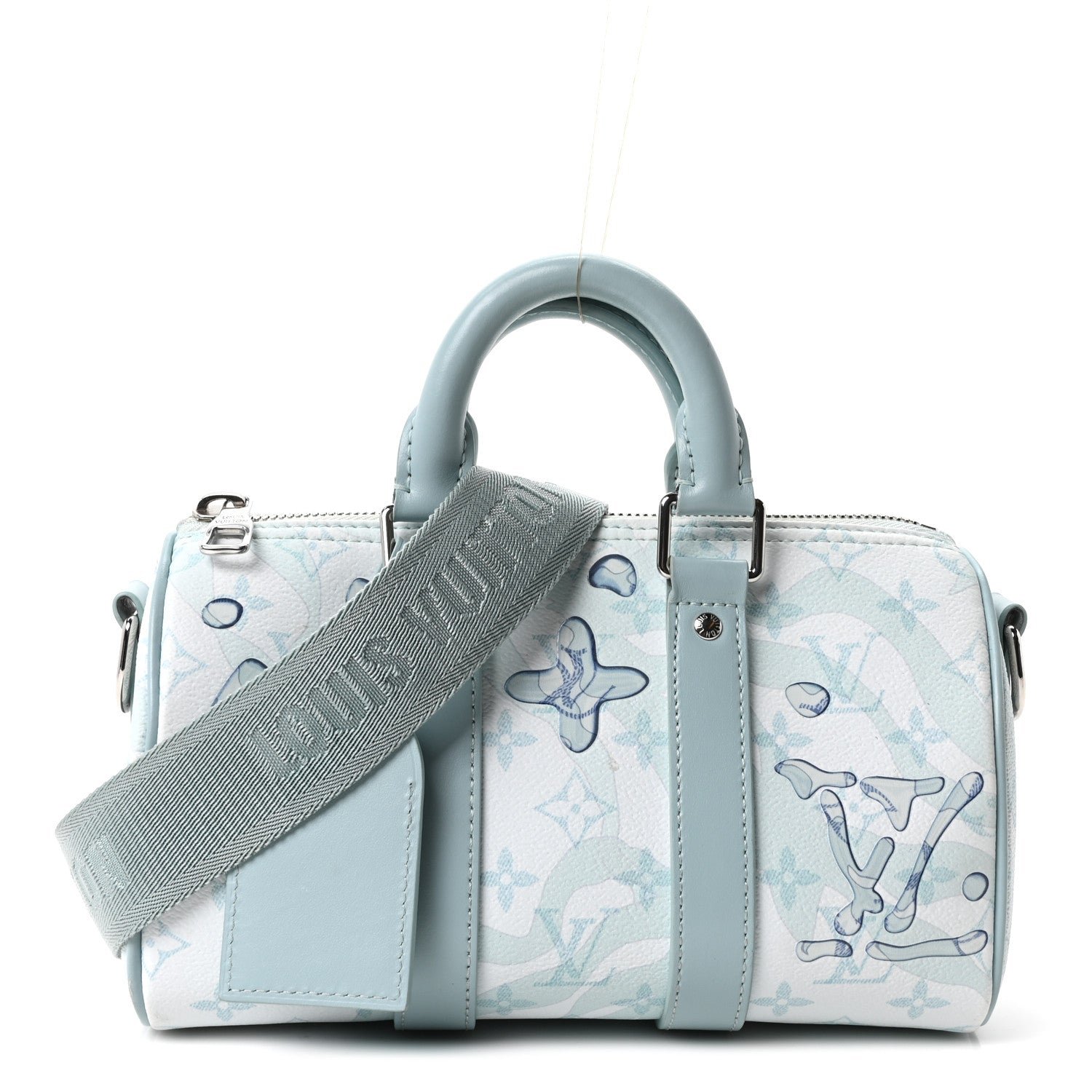 Louis Vuitton Monogram Aquagarden Keepall Bandouliere 25 Crystal Blue