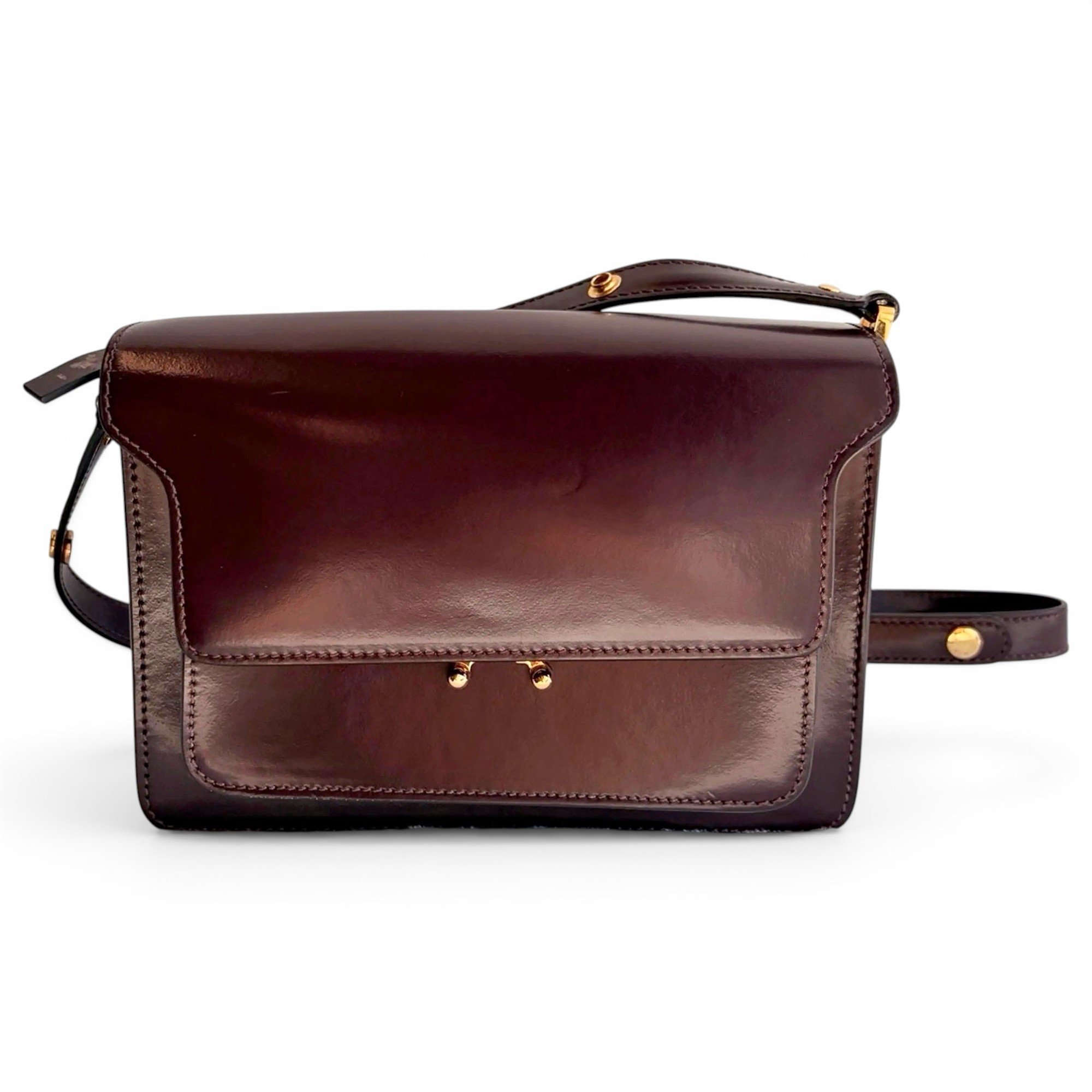 Trunk leather crossbody bag