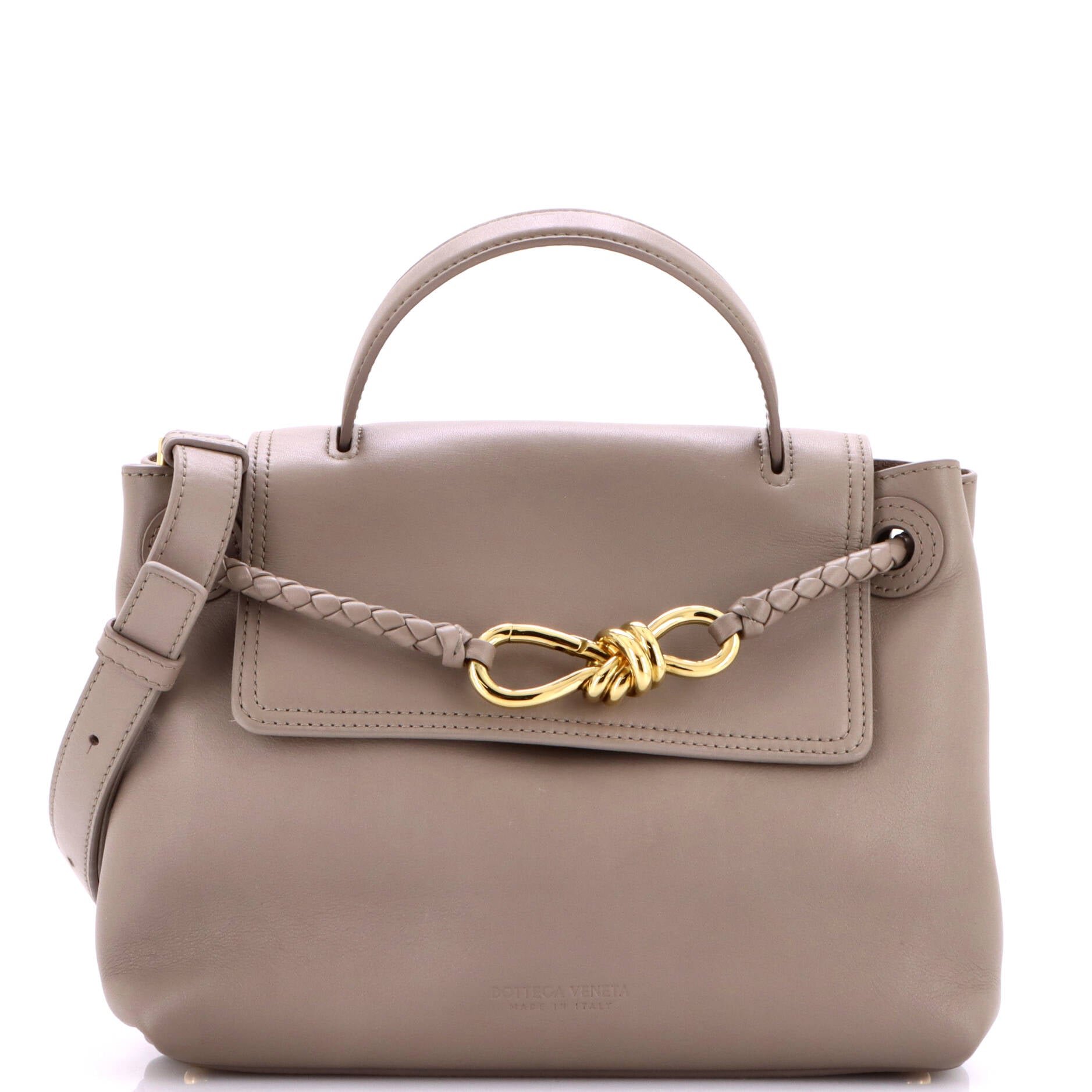 Ciao Ciao Top Handle Bag Leather with Intrecciato Detail Small