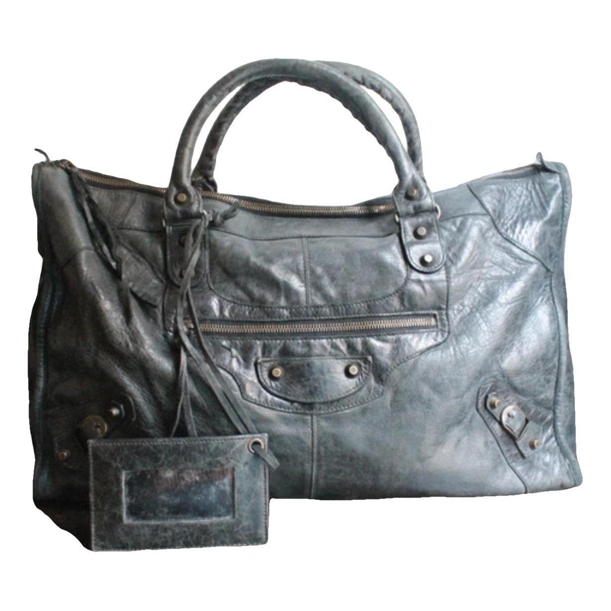 City leather handbag