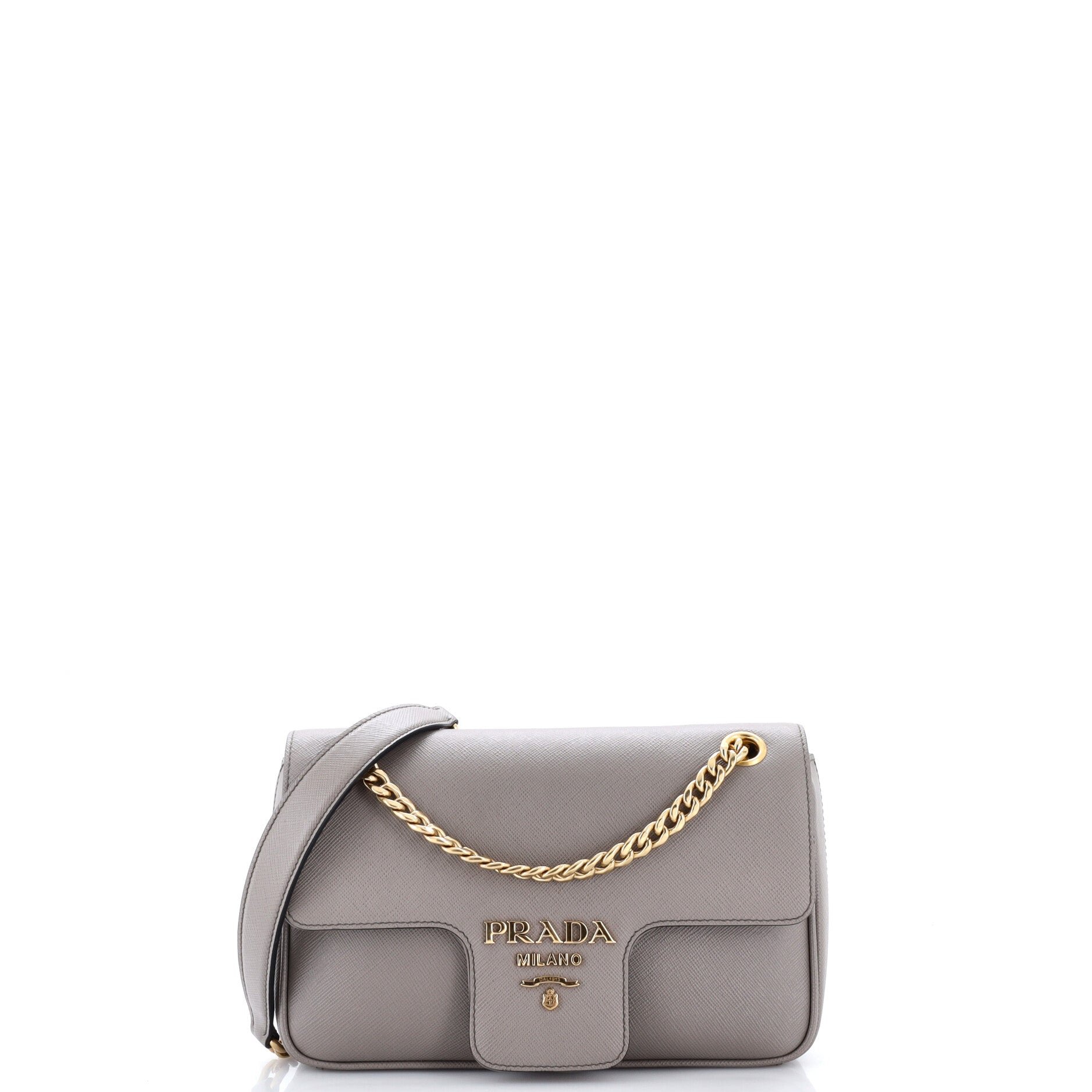 Pattina Flap Shoulder Bag Saffiano Leather Small