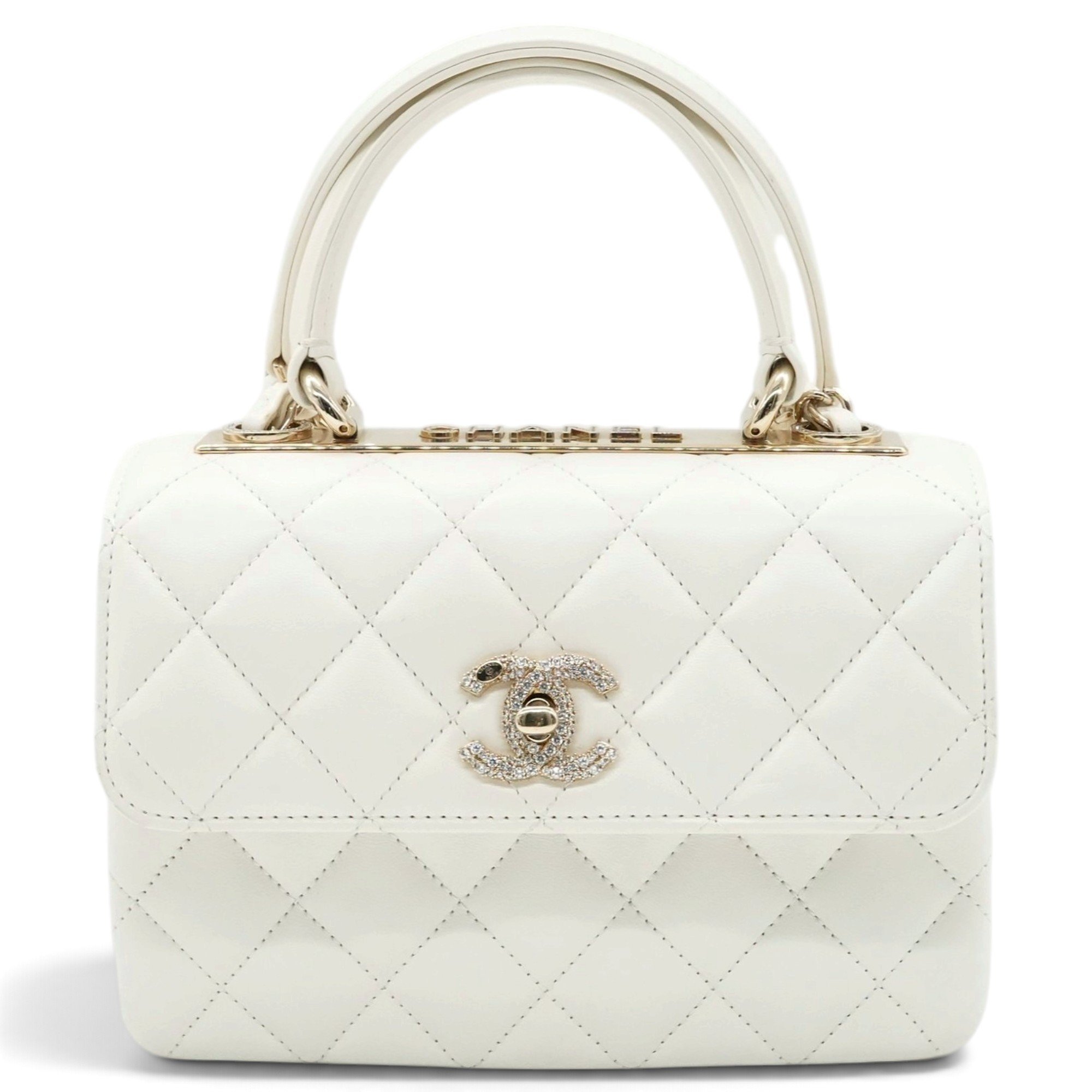 Trendy CC Top Handle leather handbag