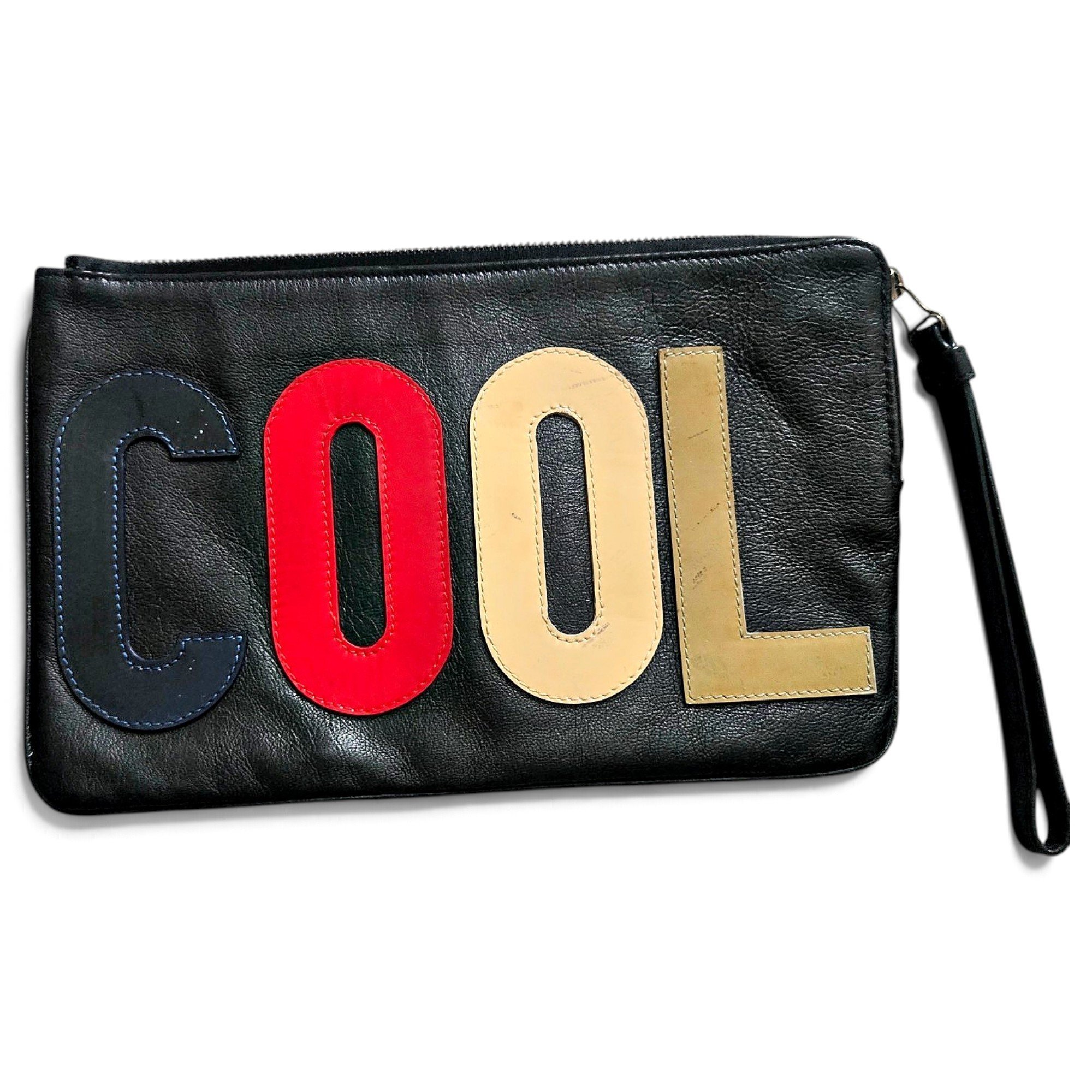 Leather clutch bag
