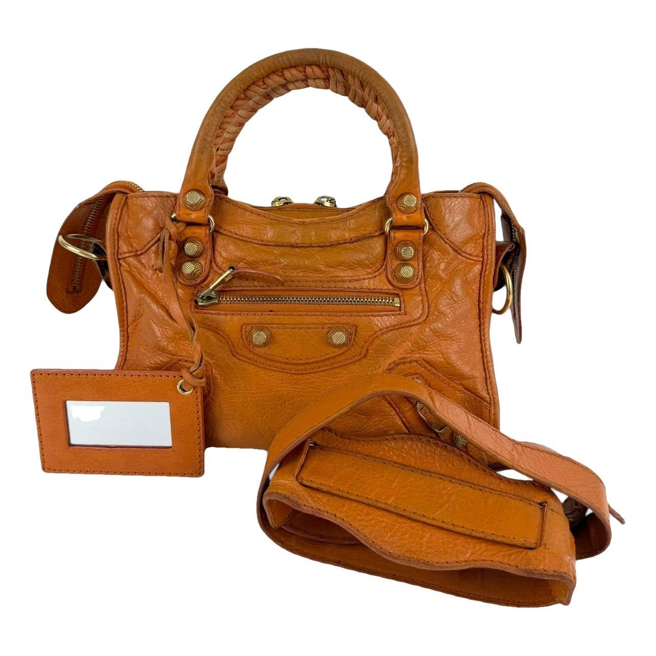 City leather handbag