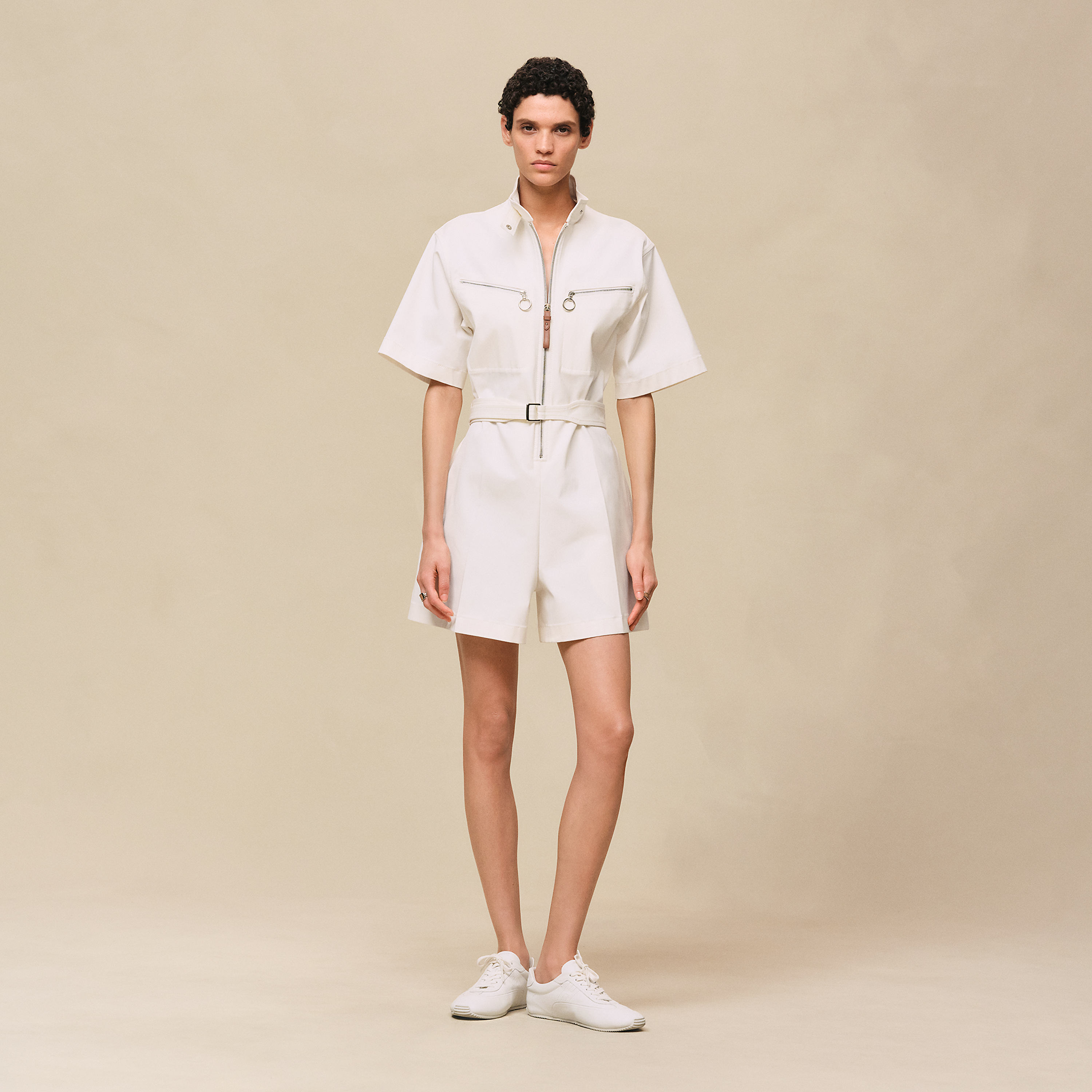 Double cotton twill jumpsuit