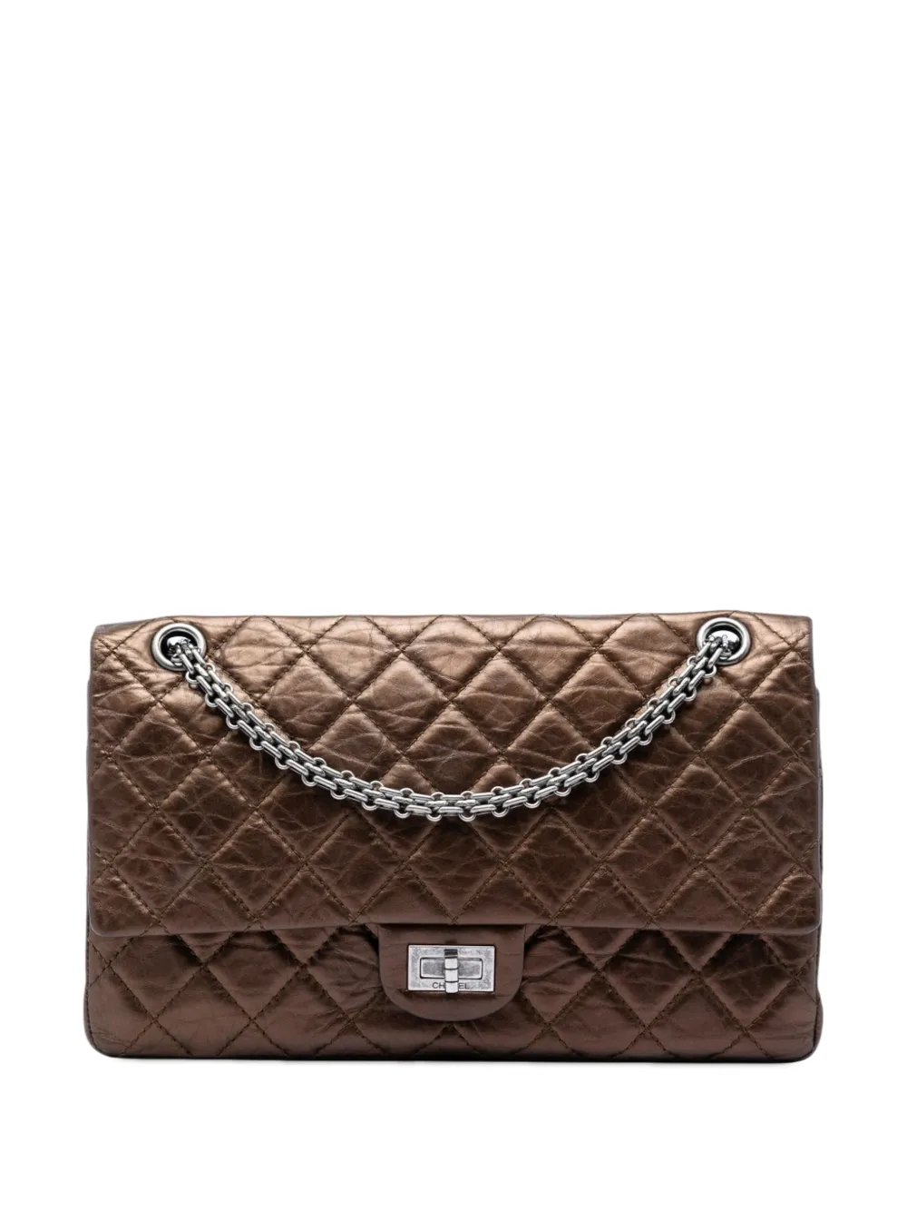 2008-2009 Quilted Metallic Aged Calfskin Reissue 2.55 Double Flap 226 shoulder bag