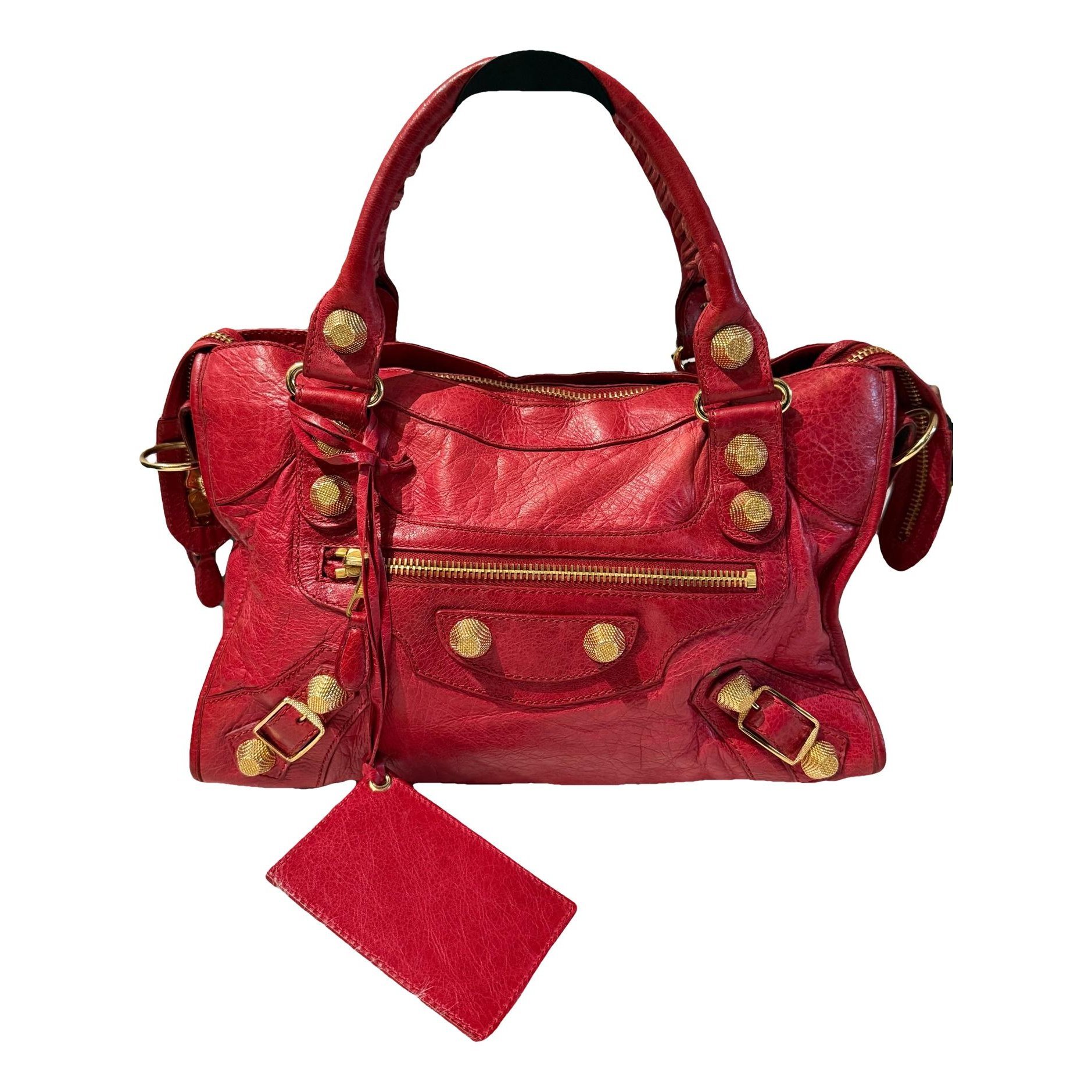 City leather handbag