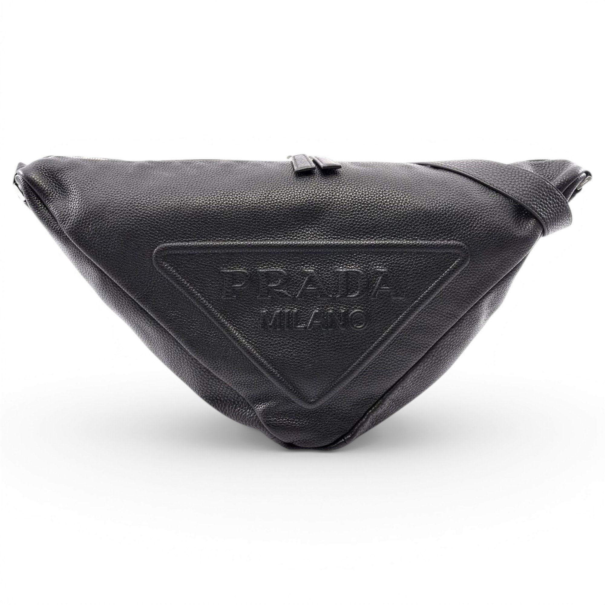 Triangle leather handbag
