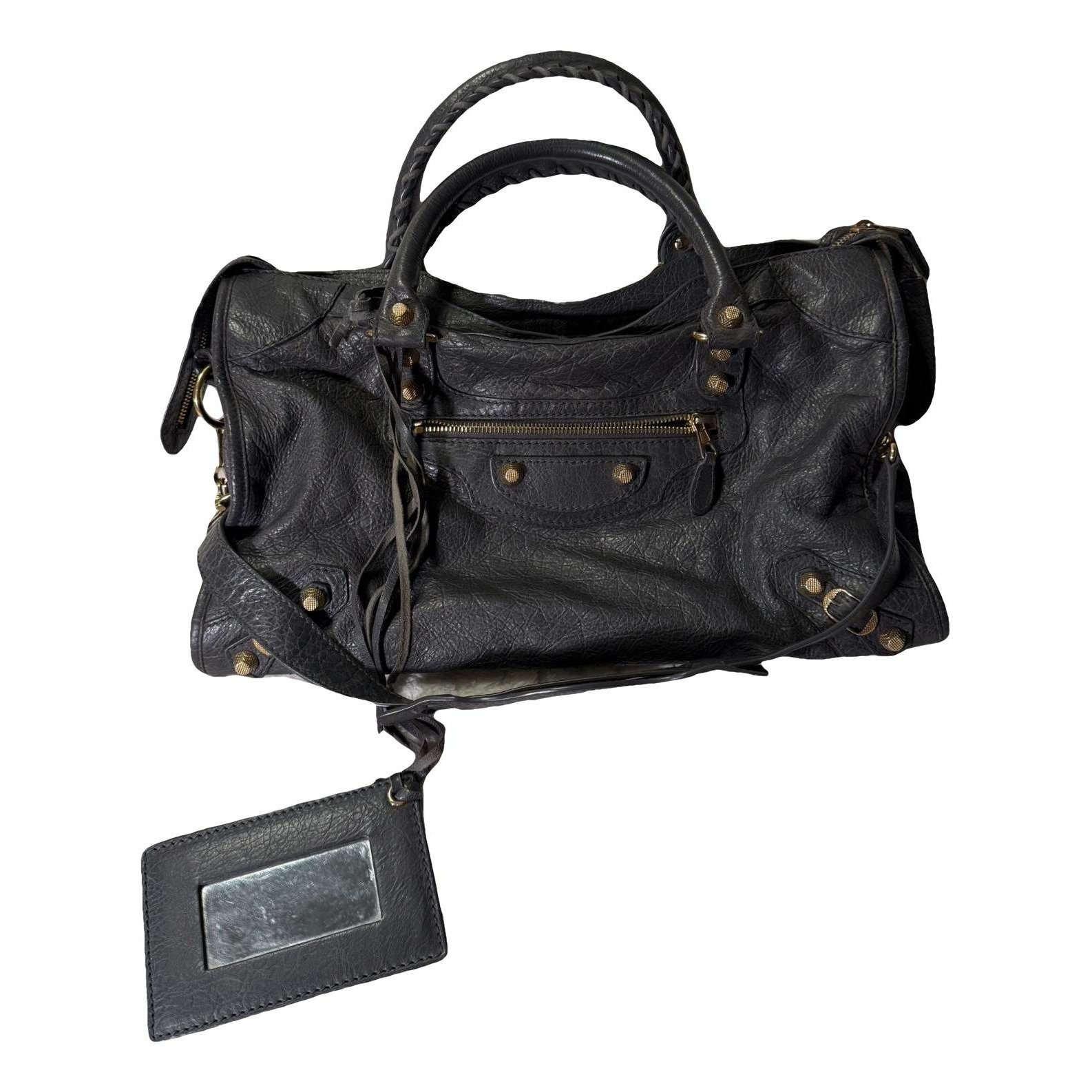 City leather handbag