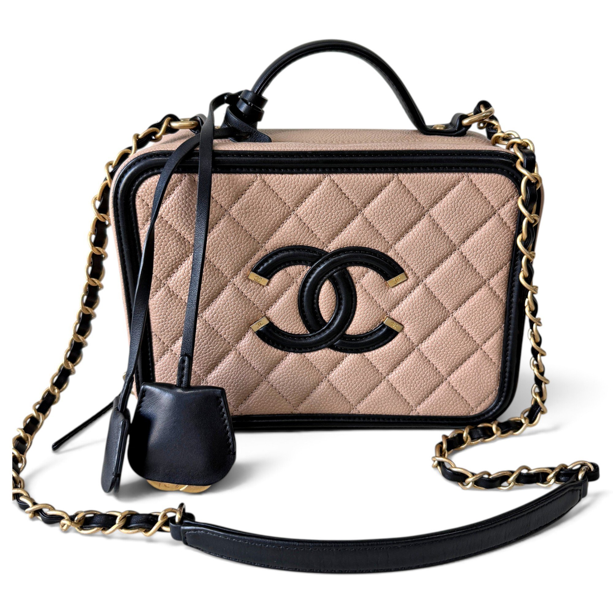 Vanity leather handbag