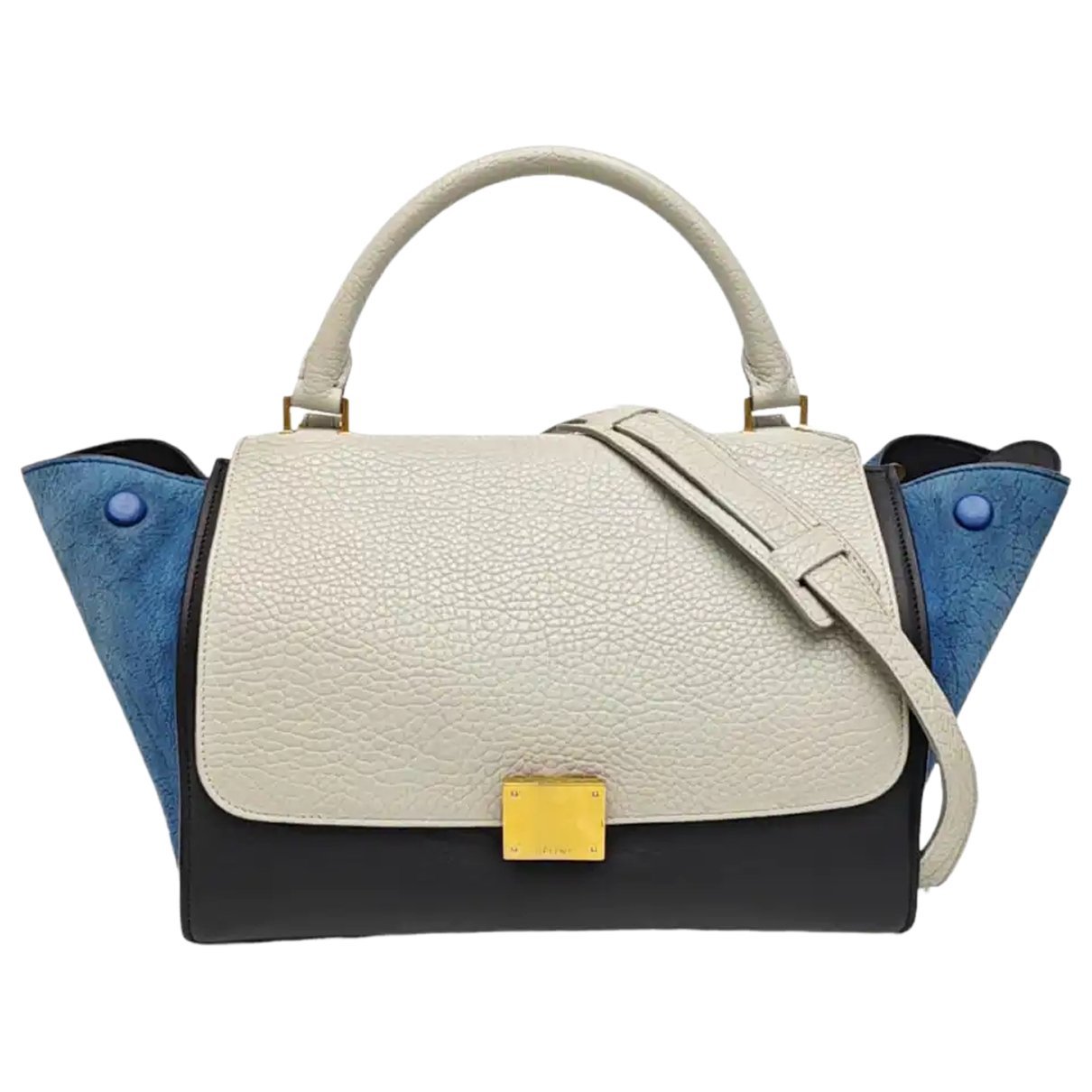 Trapèze leather handbag