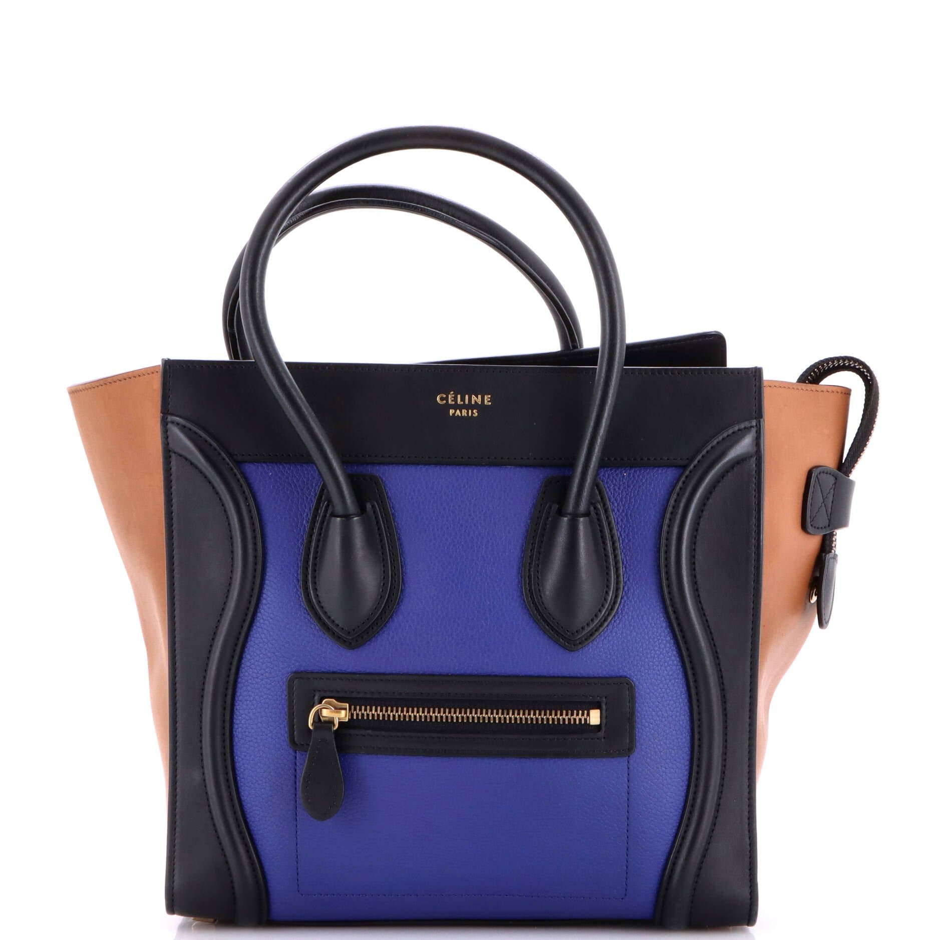Tricolor Luggage Bag Leather Micro