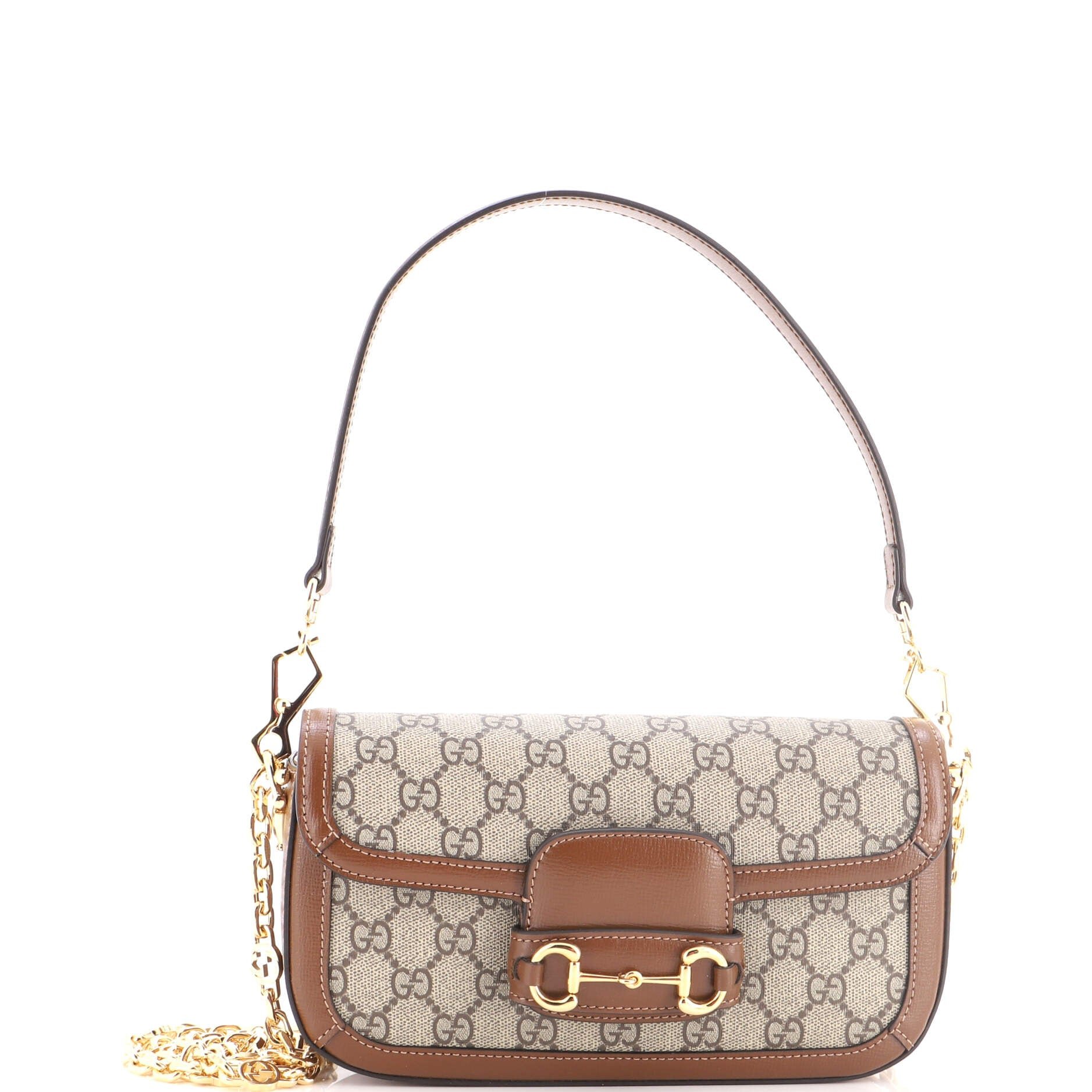 Horsebit 1955 Shoulder Bag GG Coated Canvas with Leather East West