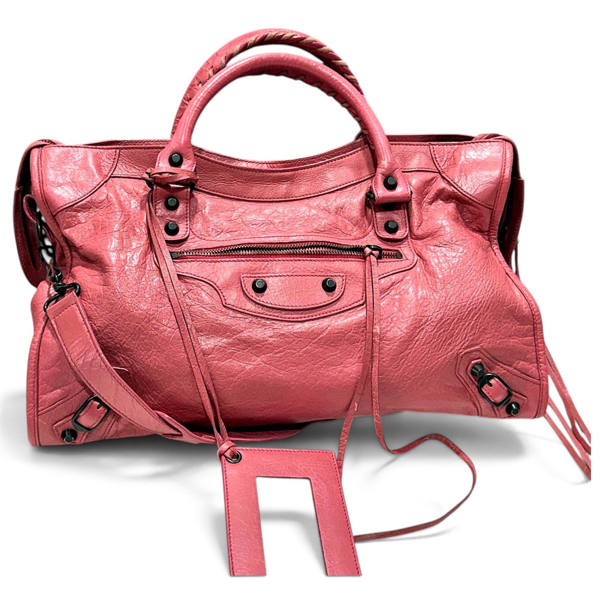 City leather handbag