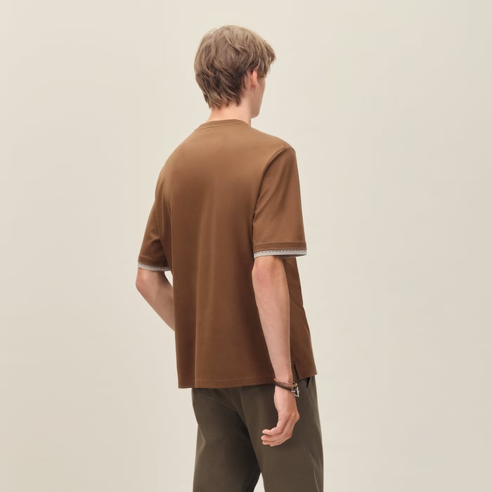 Caramel T-shirt With "Sellier" Detail