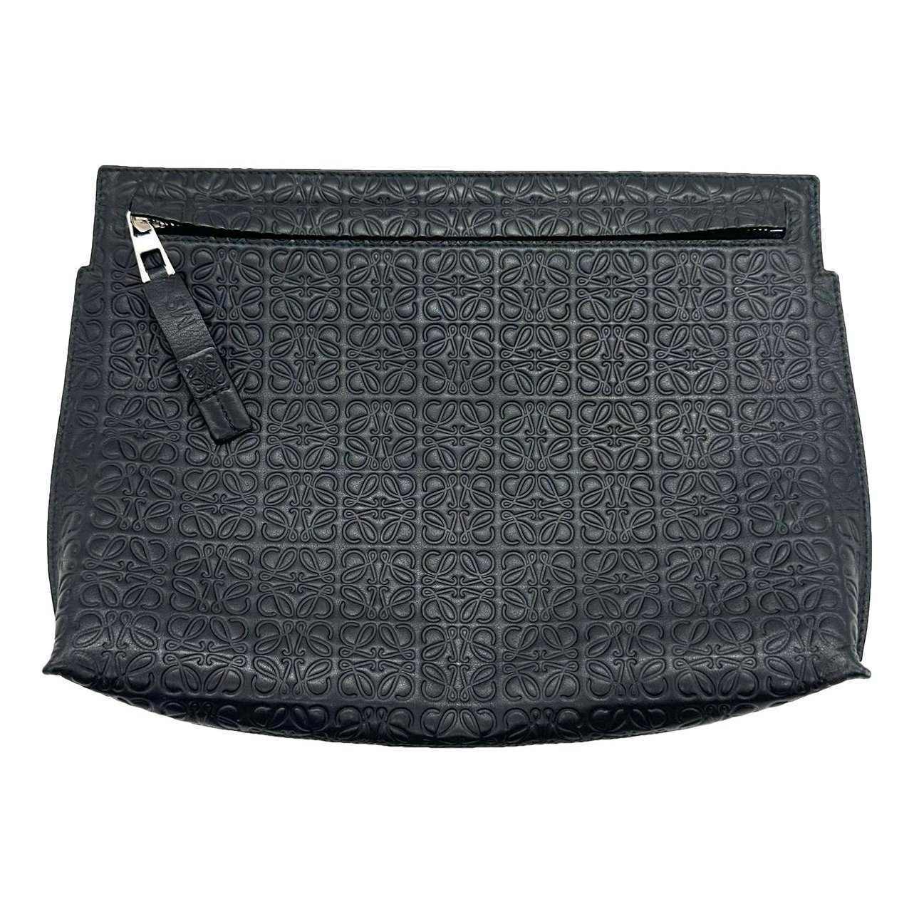 T Pouch leather clutch bag