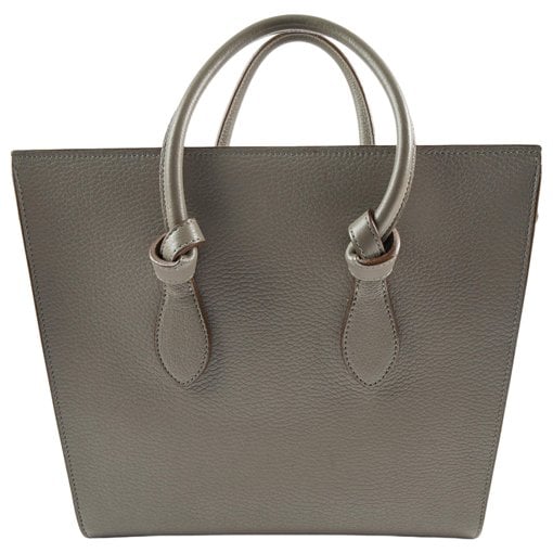 Tie leather handbag