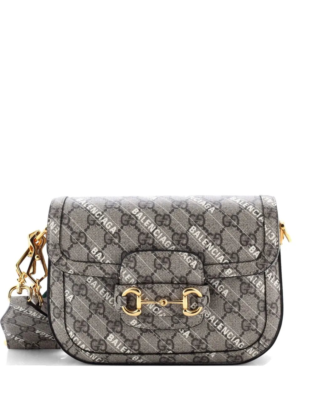 x Balenciaga The Hacker Project Horsebit 1955 GG Coated Canvas Small shoulder bag