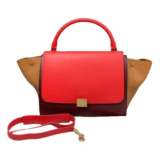 Trapèze leather handbag