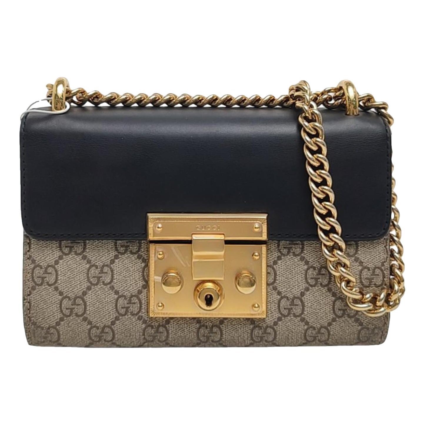 Padlock leather handbag