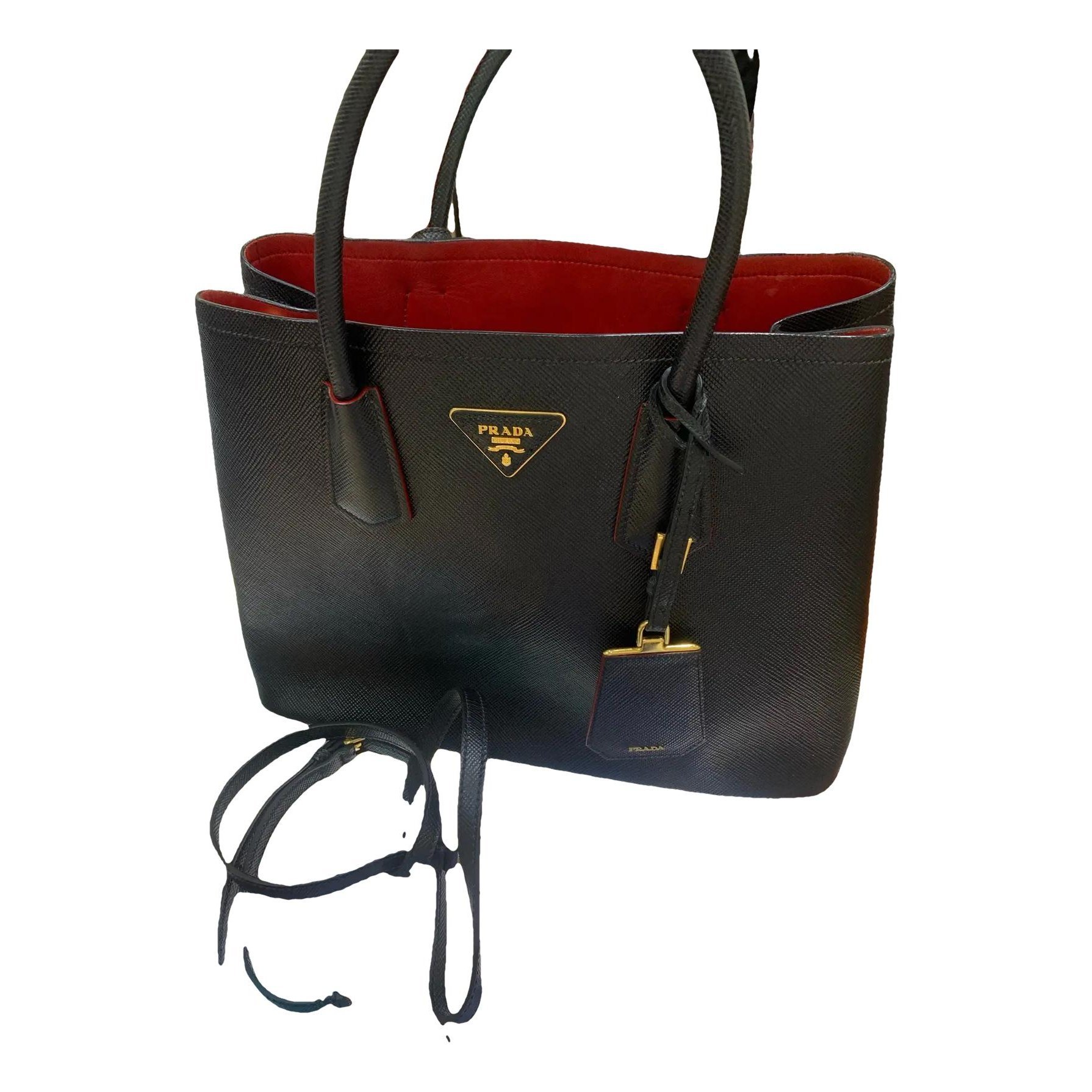 Double leather crossbody bag