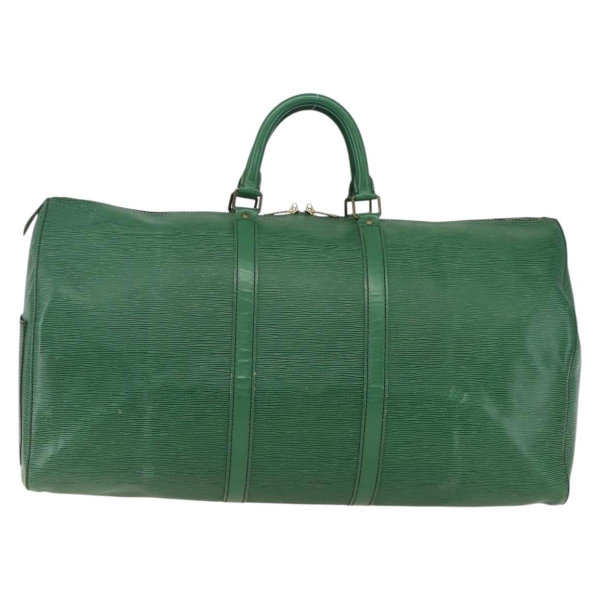 Keepall leather travel bag