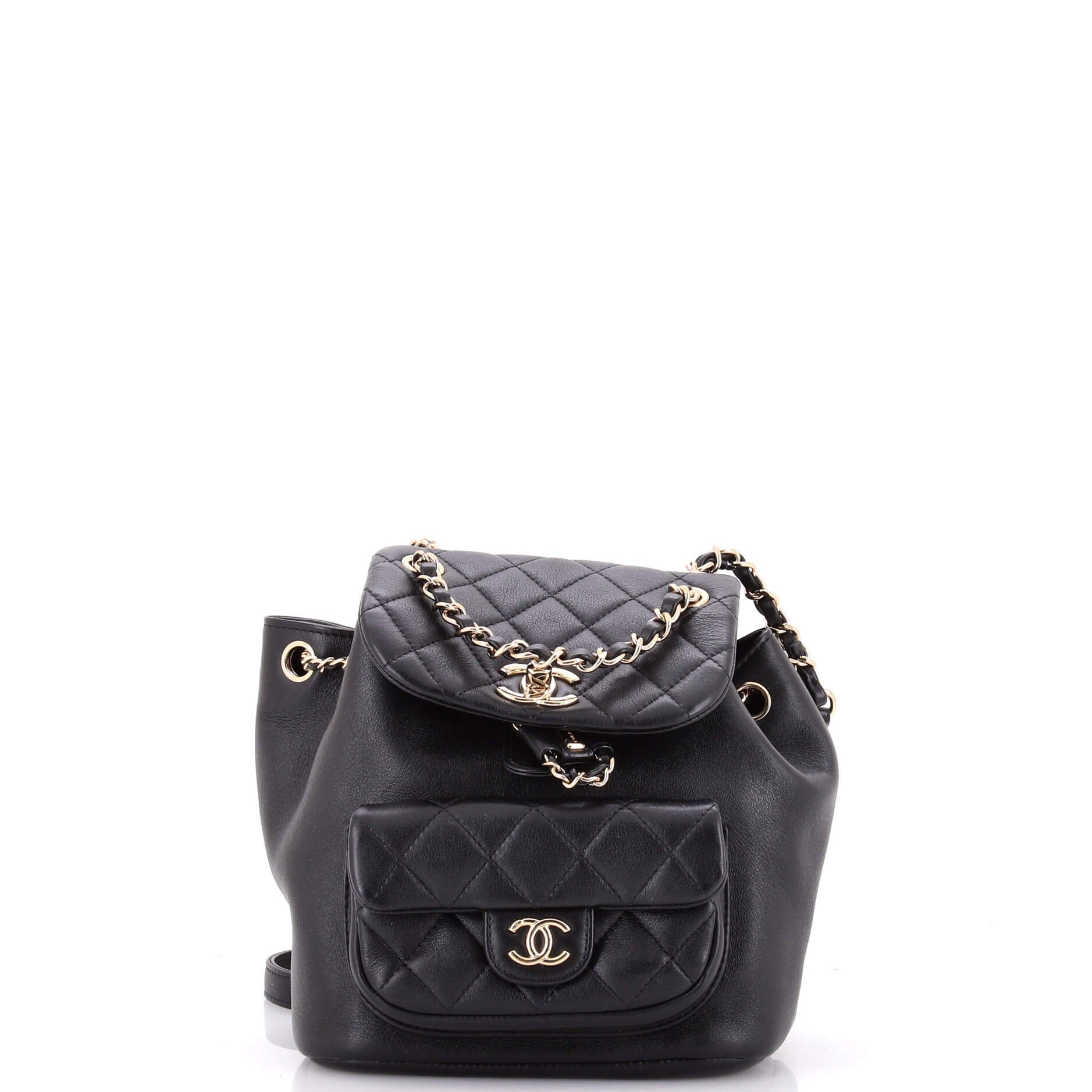 Duma Drawstring Backpack Quilted Leather Small