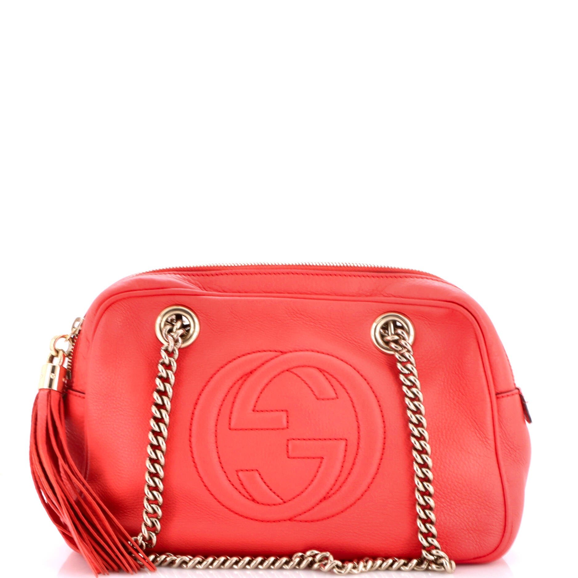 Soho Chain Zip Shoulder Bag Leather Small