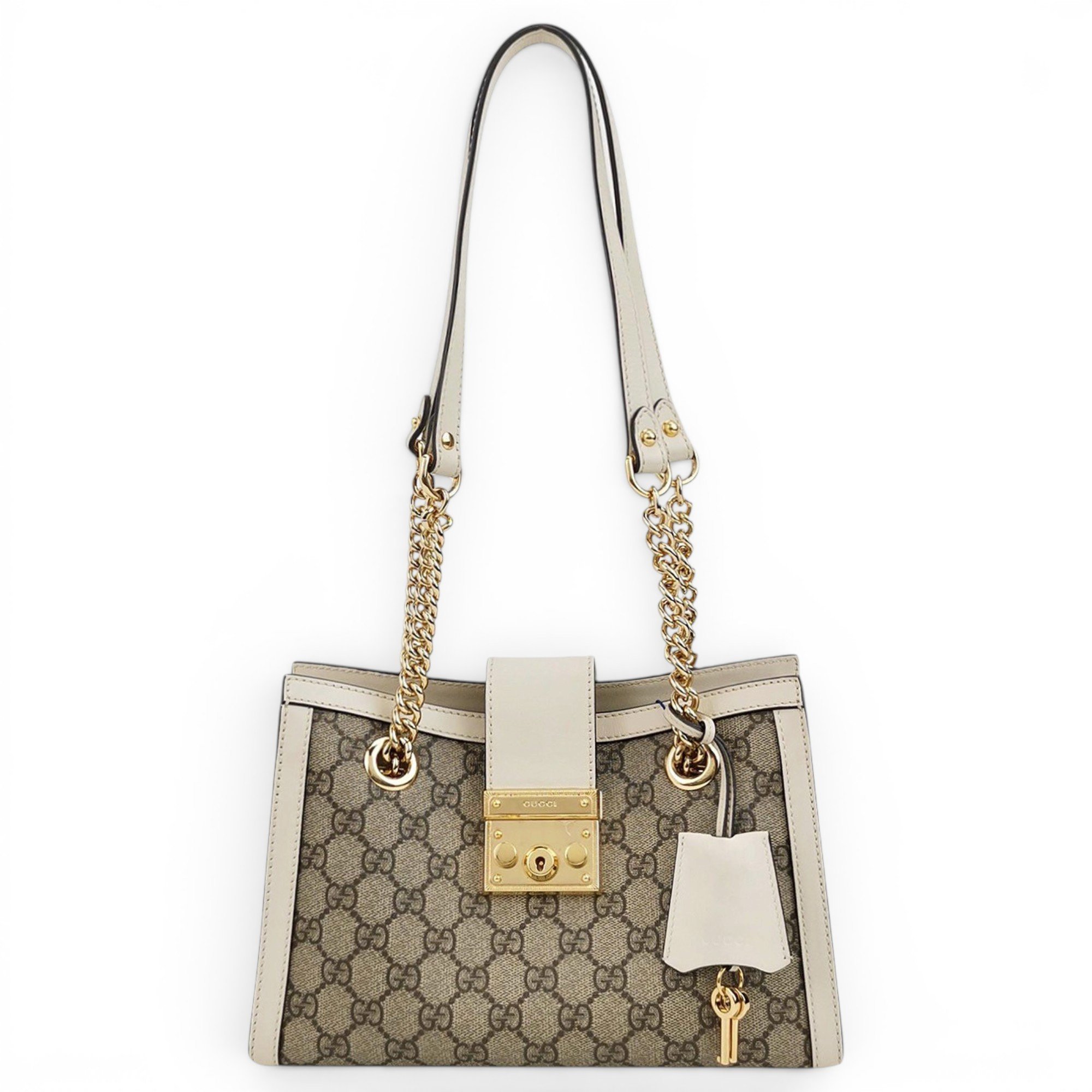 Padlock leather handbag