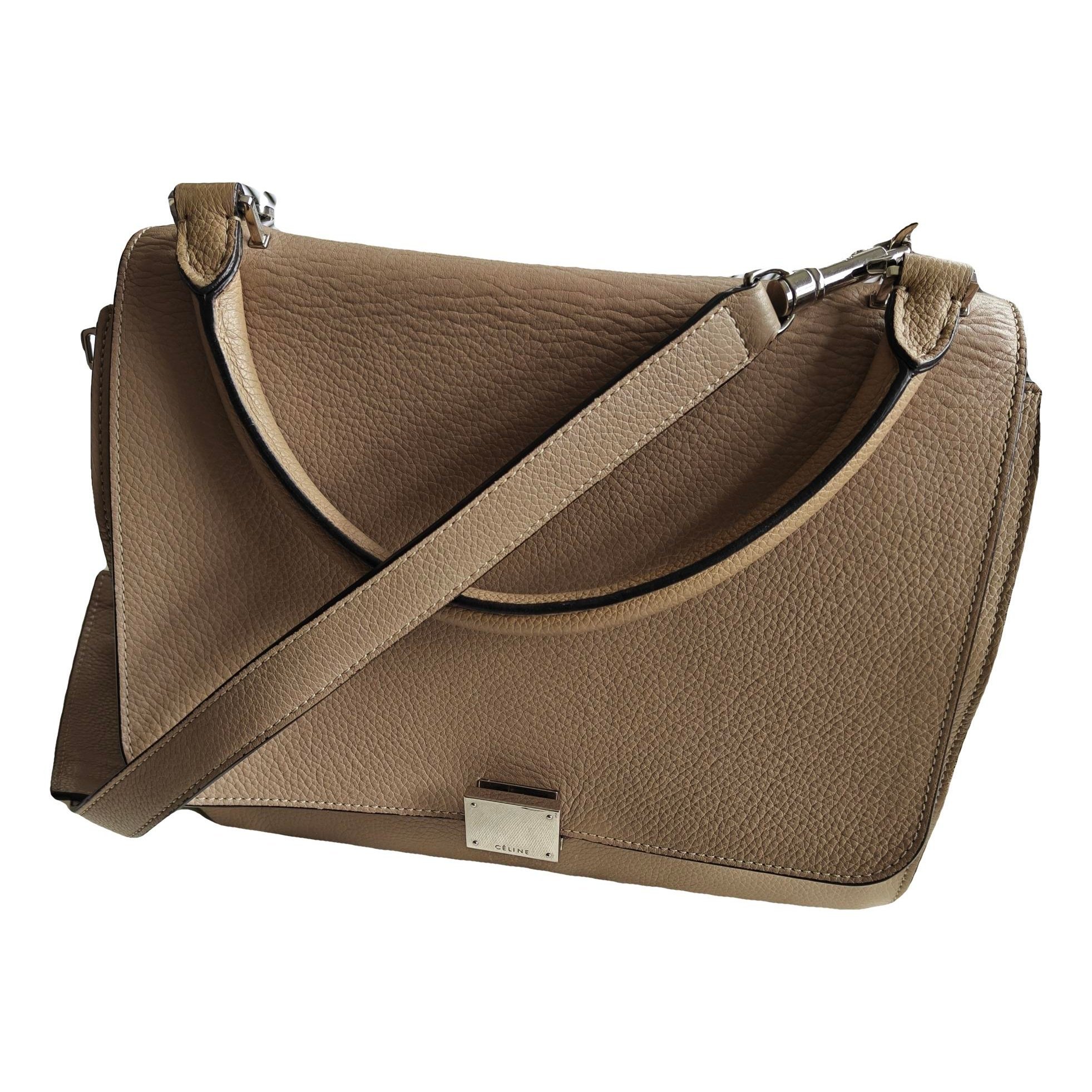 Trapèze leather handbag