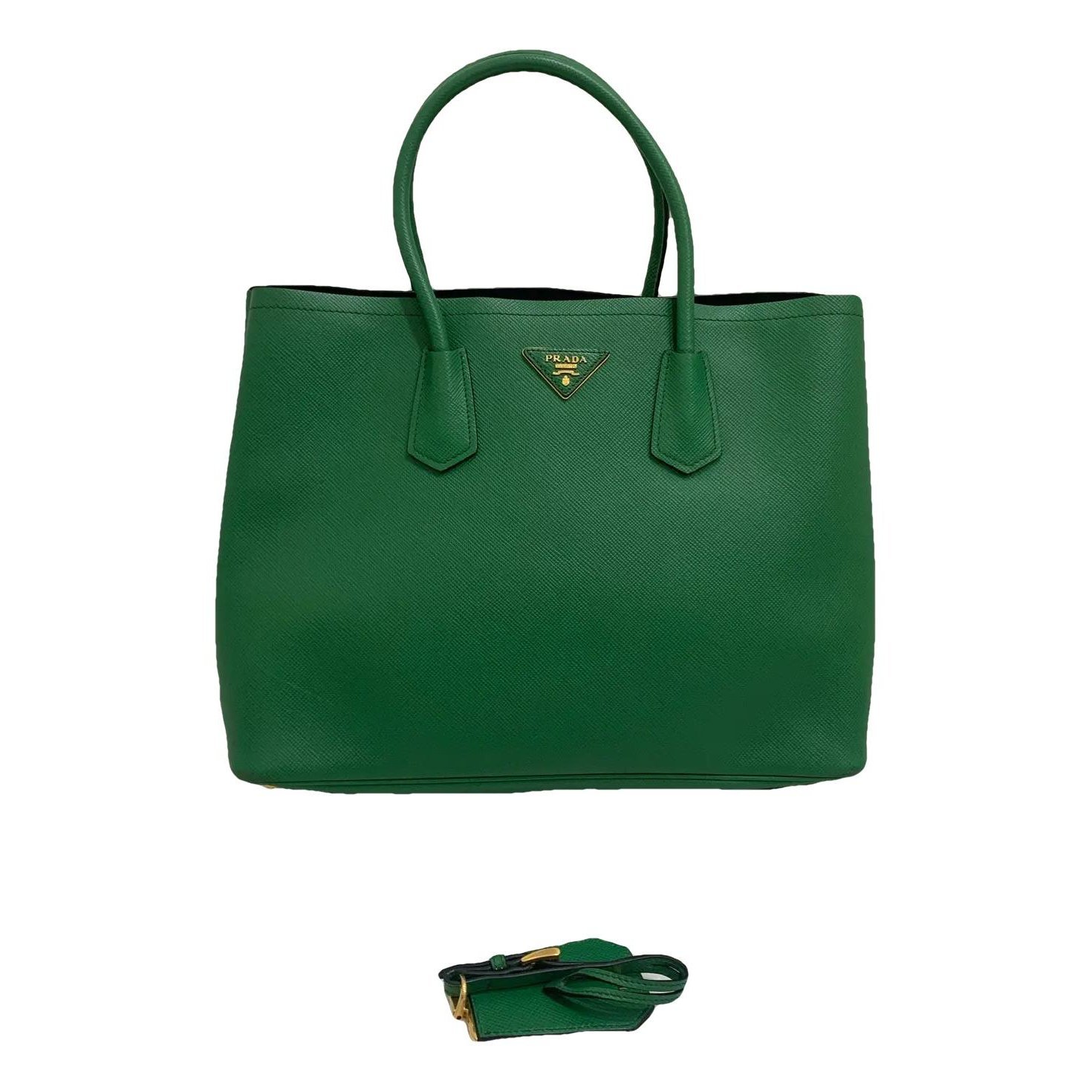 Double leather handbag