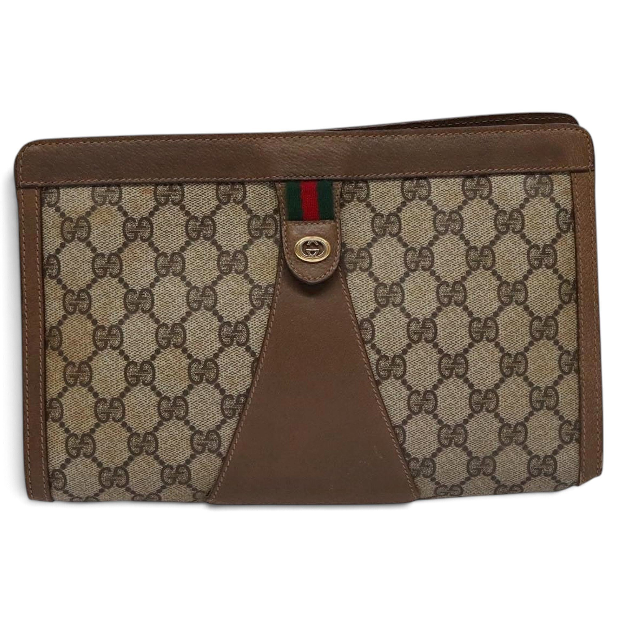 Leather clutch bag