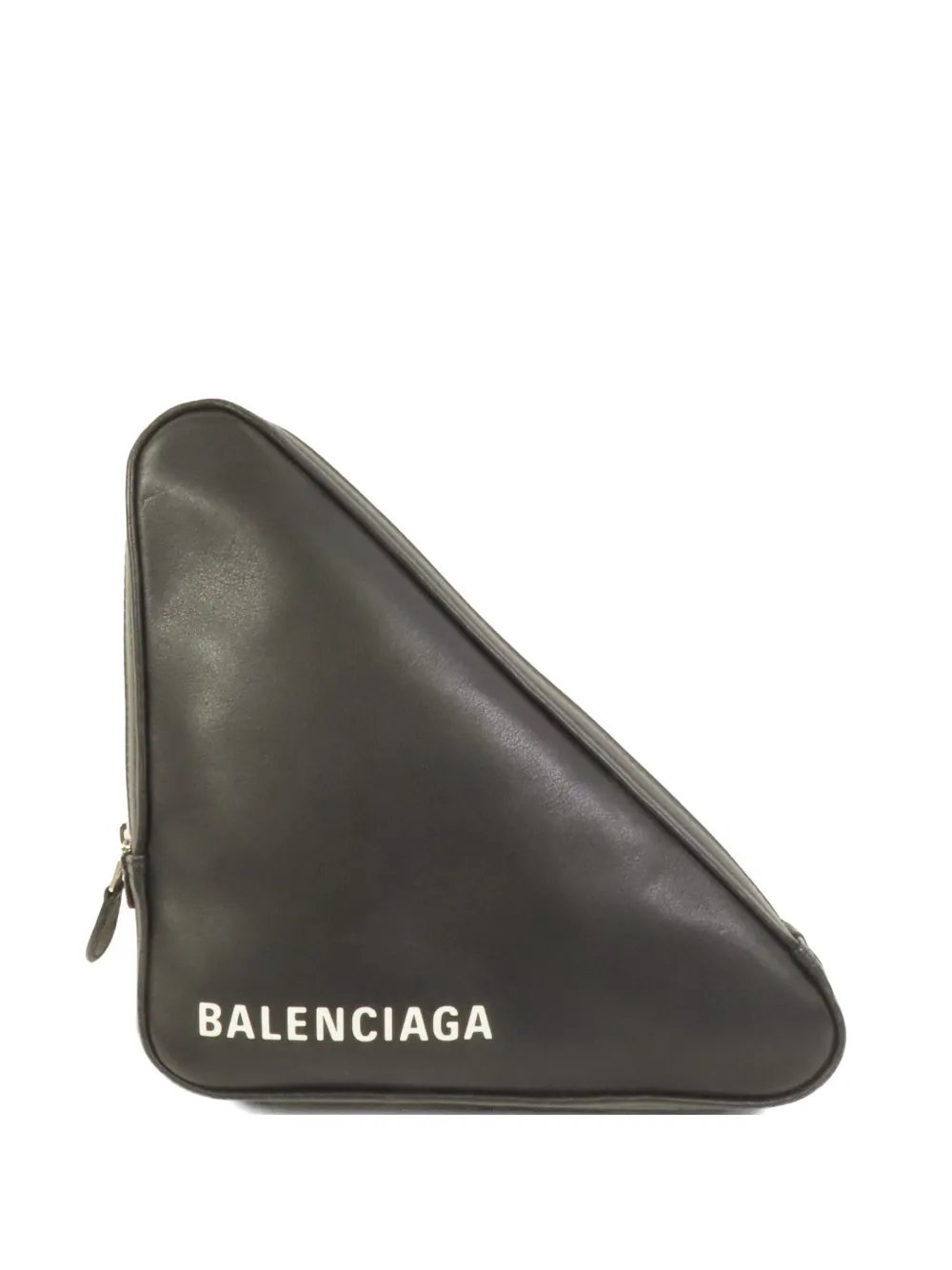 Triangle leather clutch bag