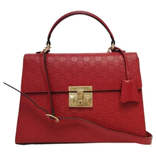 Padlock leather handbag