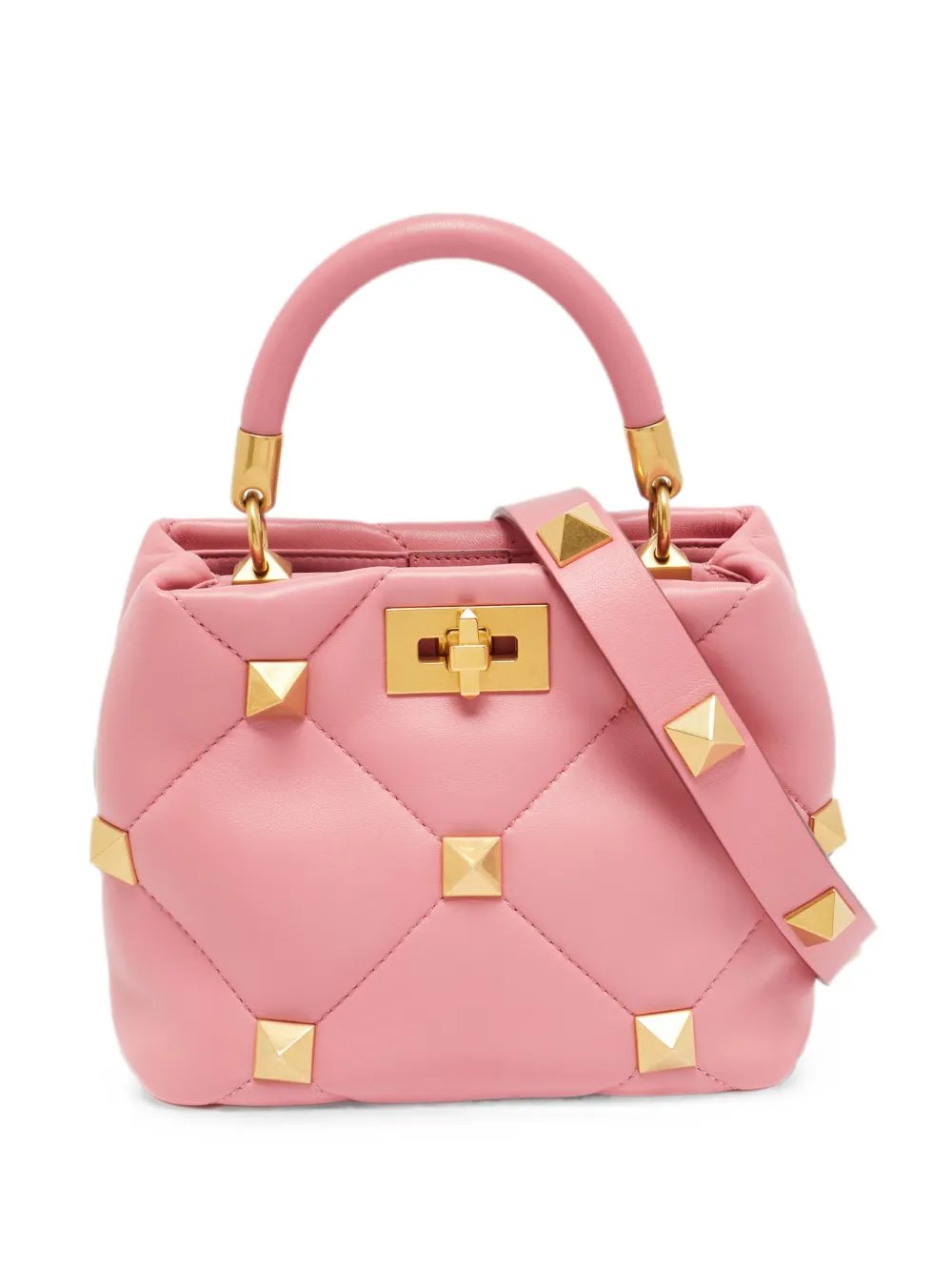 small Roman Stud quilted top handle bag